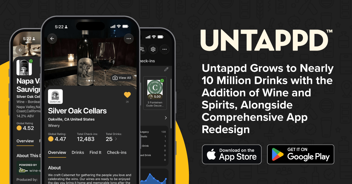 Untappd Grows to Nearly 10 Million Drinks with the Addition of Wine and Spirits, Alongside Comprehensive App Redesign